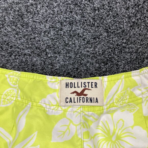 Hollister Board Shorts Men Green Y2K Colorful Drawstring Swim Shorts Size Large - Picture 7 of 7